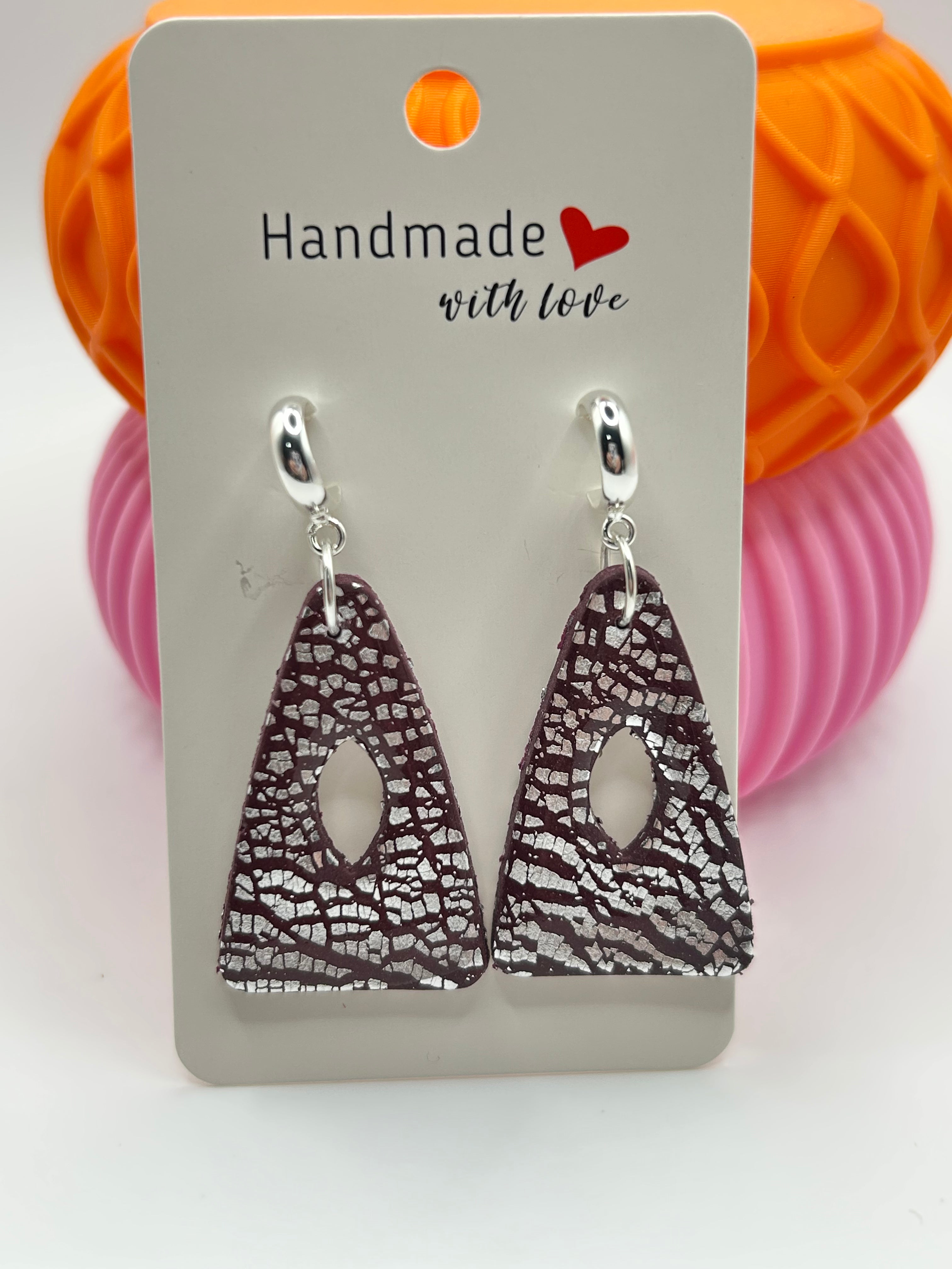 Purple & Silver Earrings