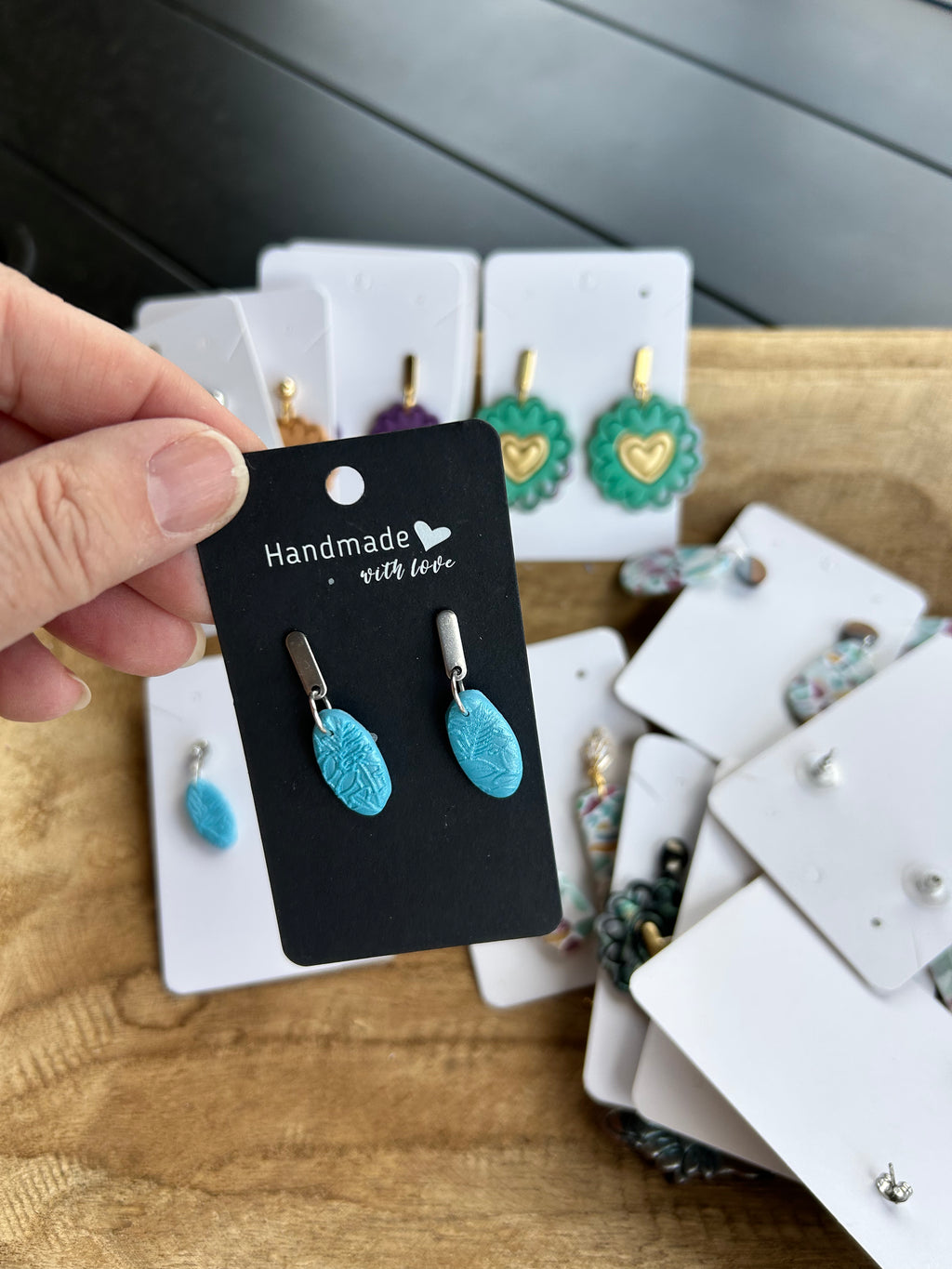 Turquoise earrings with small silver findings