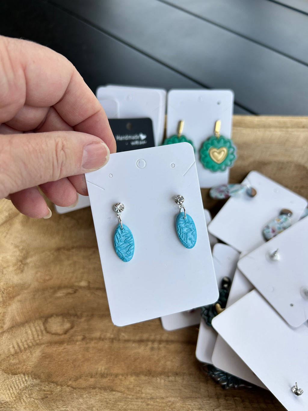 Beautiful blue with rhinestone studs